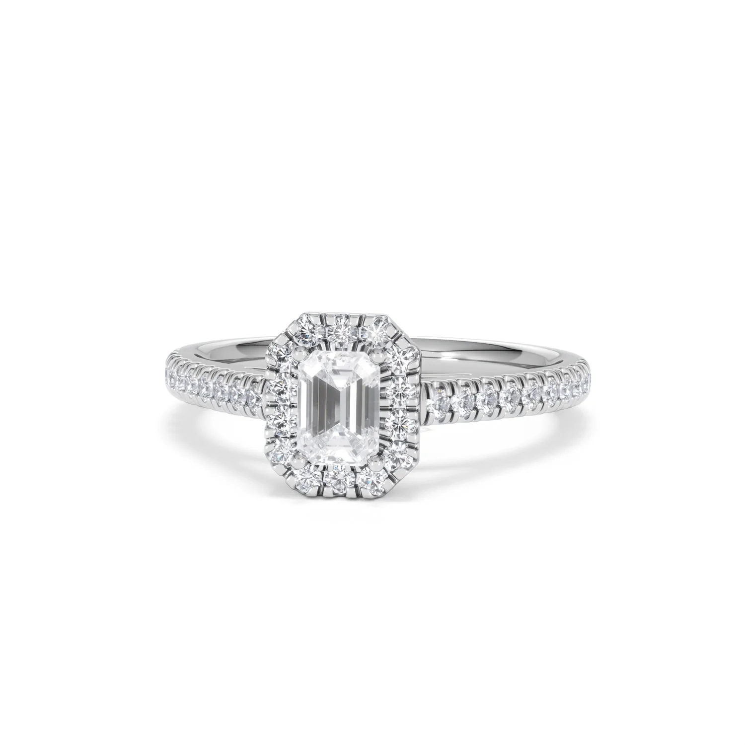 Annabelle Lab Diamond Halo Engagement Ring 18K White Gold 1ct F/VS1 - Image 86