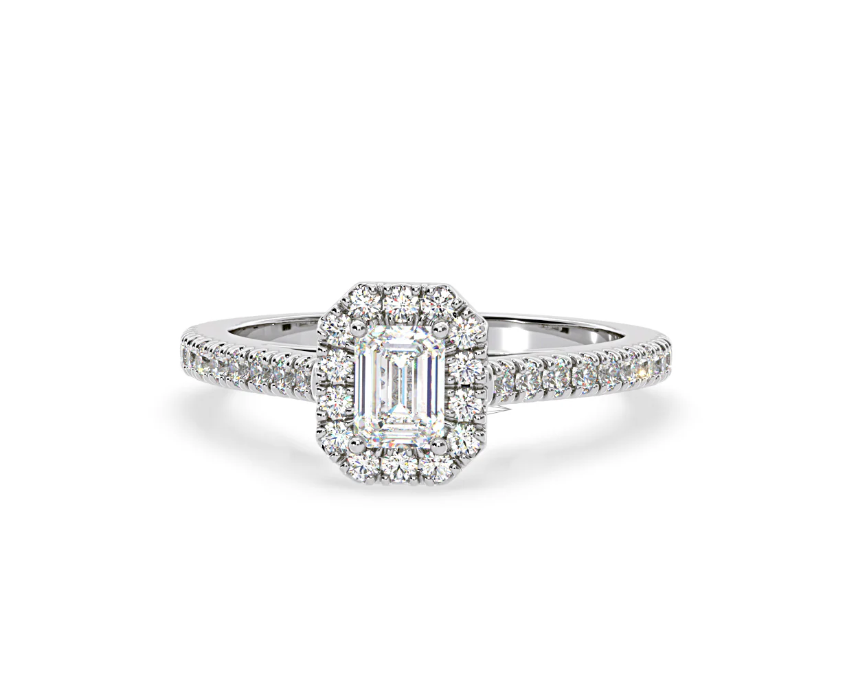 Annabelle Lab Diamond Halo Engagement Ring 18K White Gold 1ct F/VS1 - Image 89