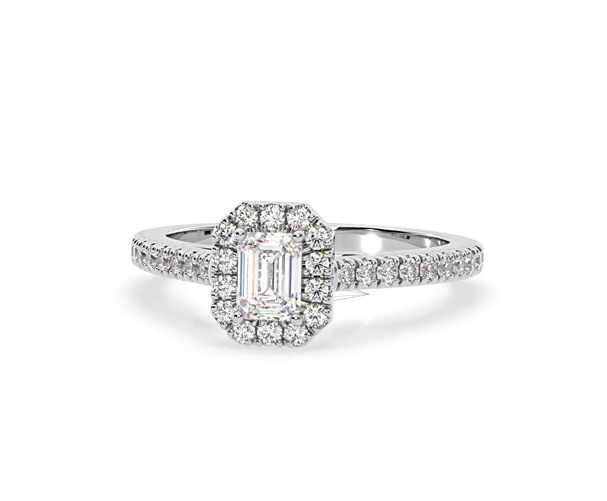 Annabelle Lab Diamond Halo Engagement Ring 18K White Gold 1ct F/VS1 - Image 90
