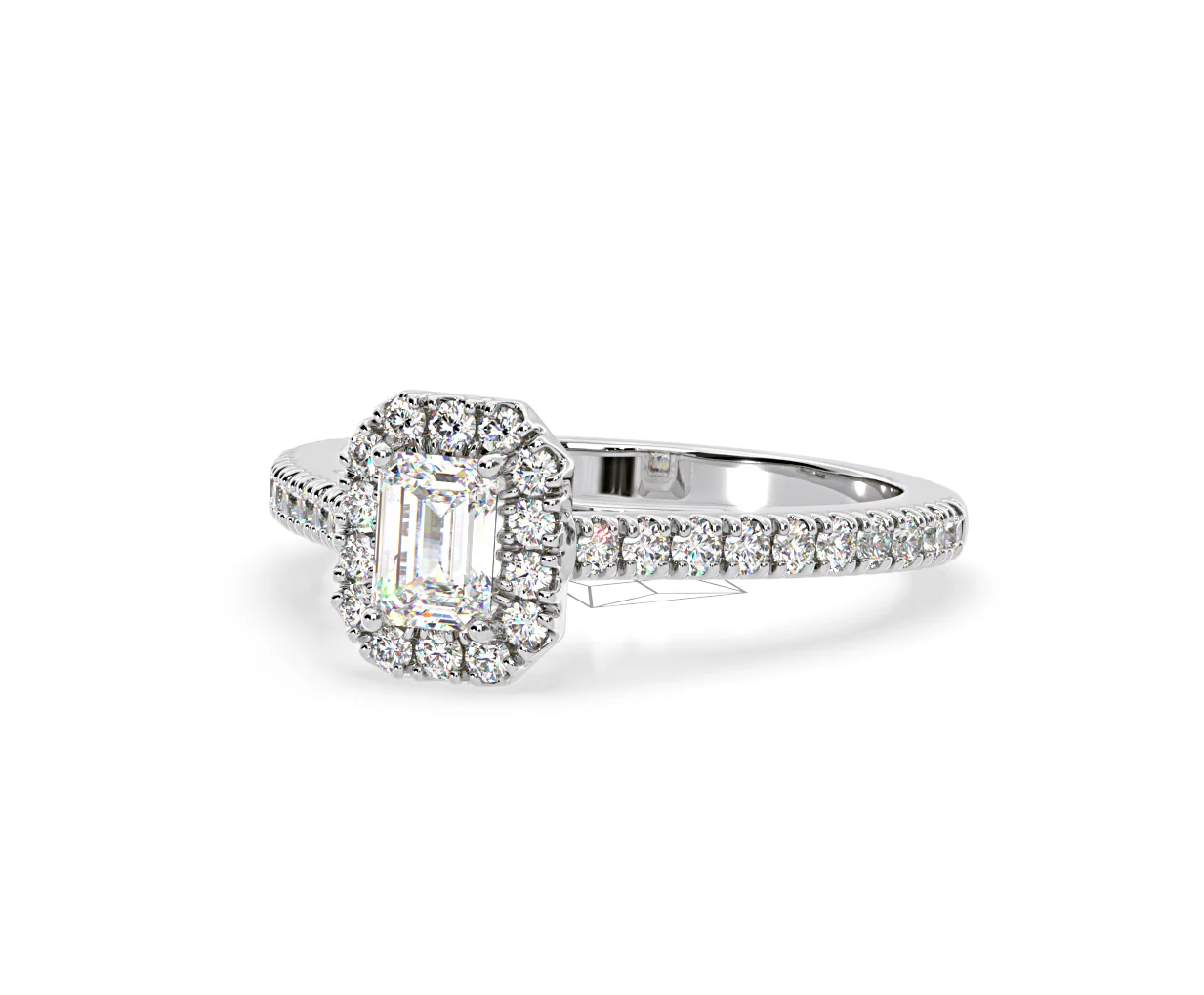 Annabelle Lab Diamond Halo Engagement Ring 18K White Gold 1ct F/VS1 - Image 93