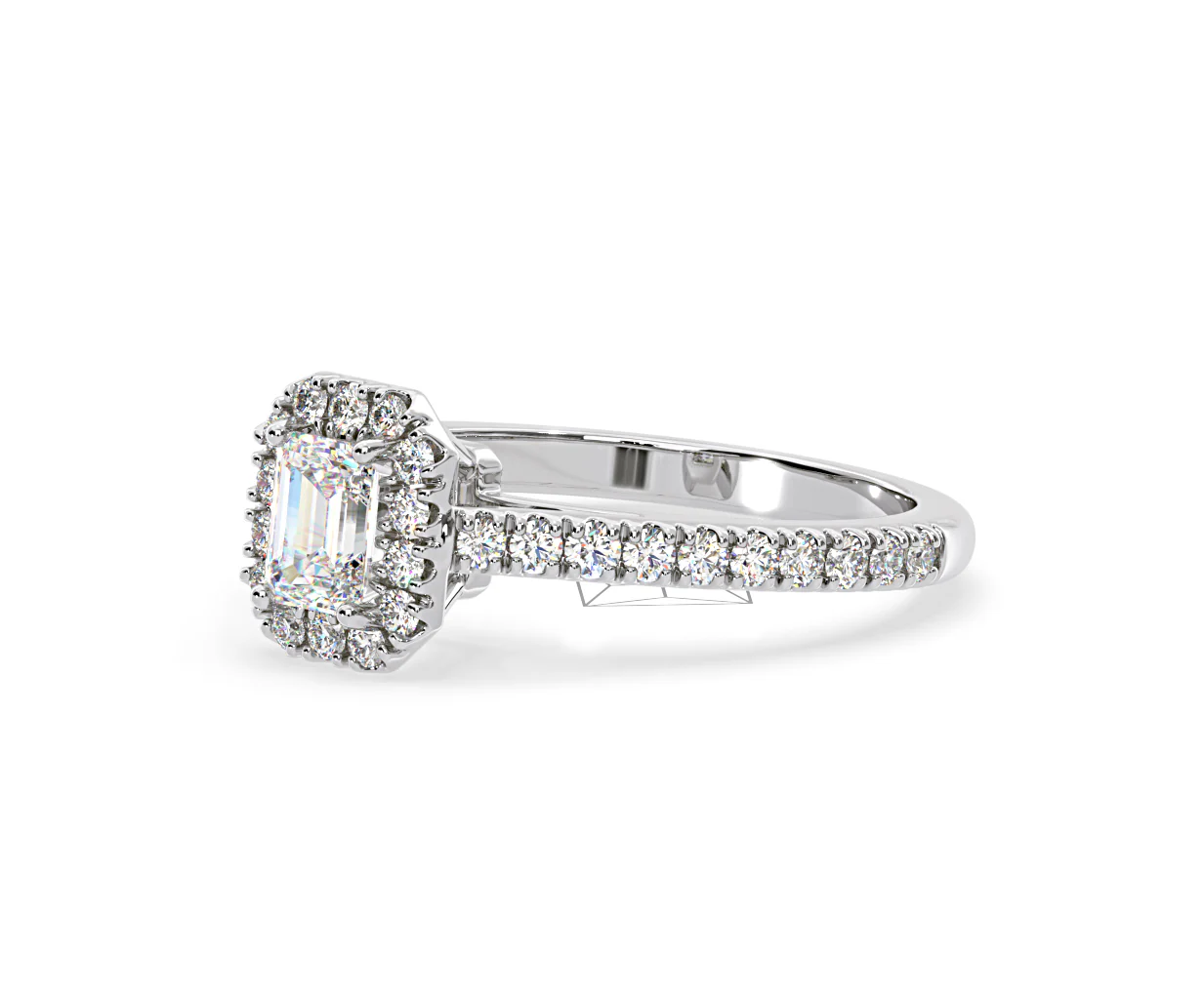 Annabelle Lab Diamond Halo Engagement Ring 18K White Gold 1ct F/VS1 - Image 97