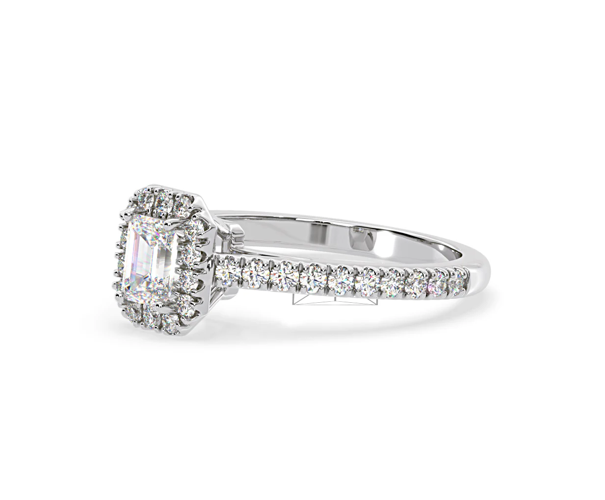 Annabelle Lab Diamond Halo Engagement Ring 18K White Gold 1ct F/VS1 - Image 98