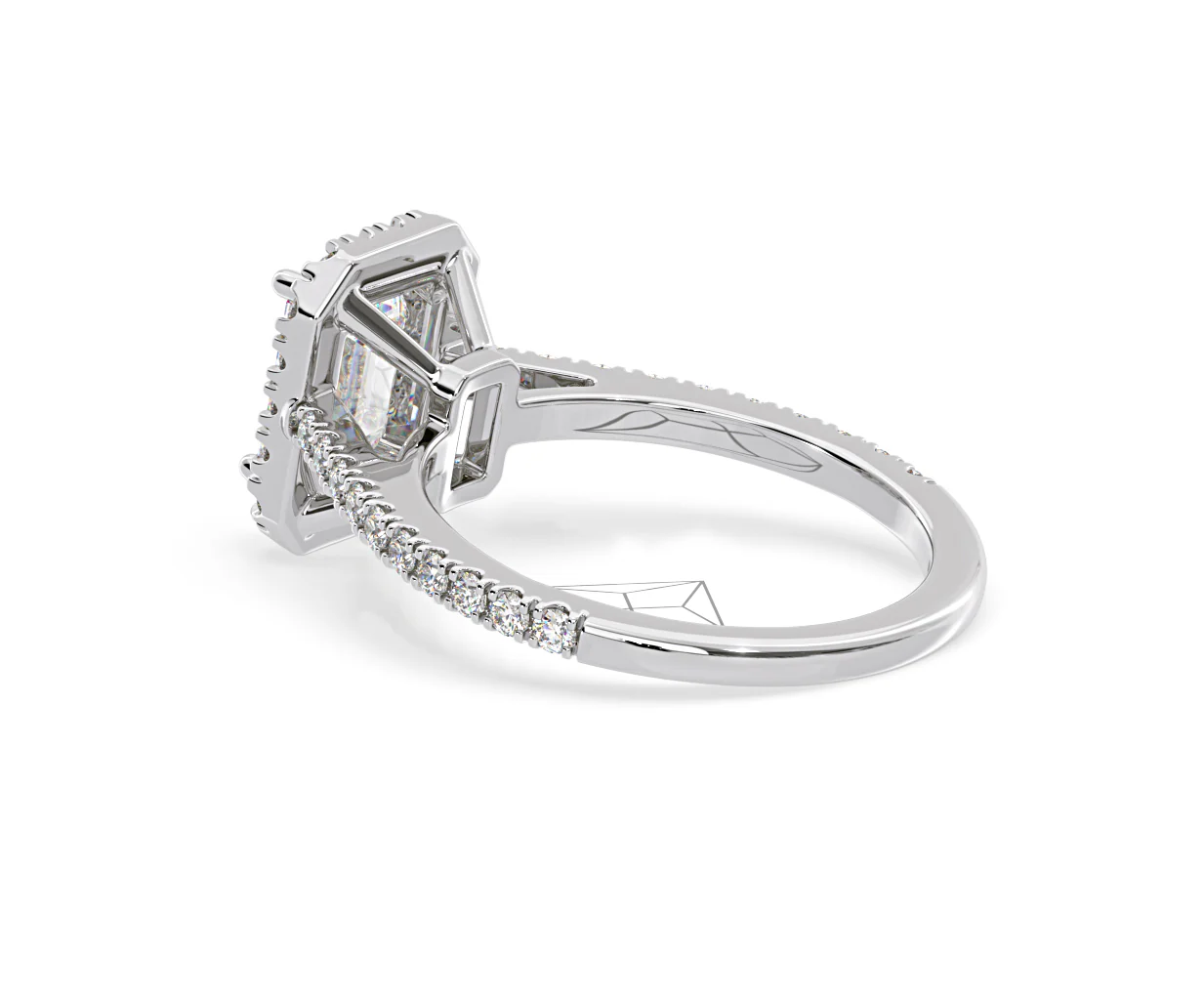 Annabelle Lab Diamond Halo Engagement Ring 18K White Gold 2.15ct F/VS1 - Image 115