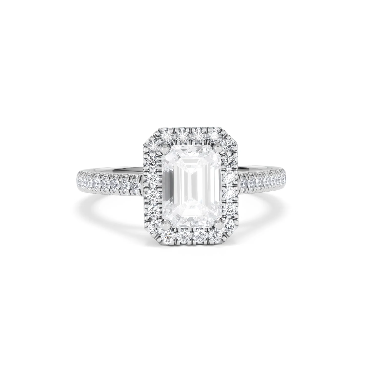 Annabelle Lab Diamond Halo Engagement Ring 18K White Gold 2.15ct F/VS1 - Image 12