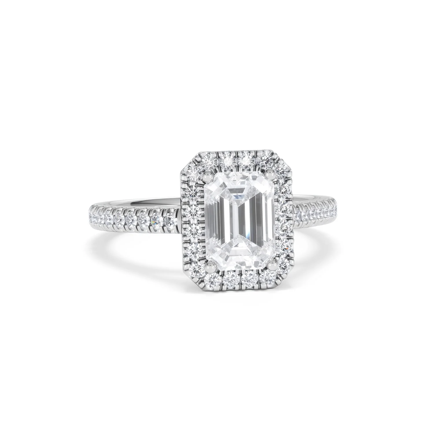 Annabelle Lab Diamond Halo Engagement Ring 18K White Gold 2.15ct F/VS1 - Image 13