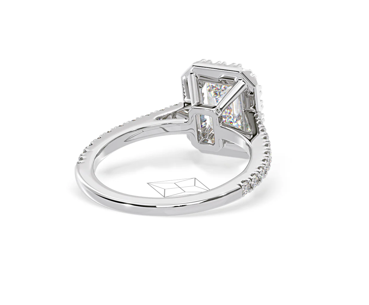 Annabelle Lab Diamond Halo Engagement Ring 18K White Gold 2.15ct F/VS1 - Image 132