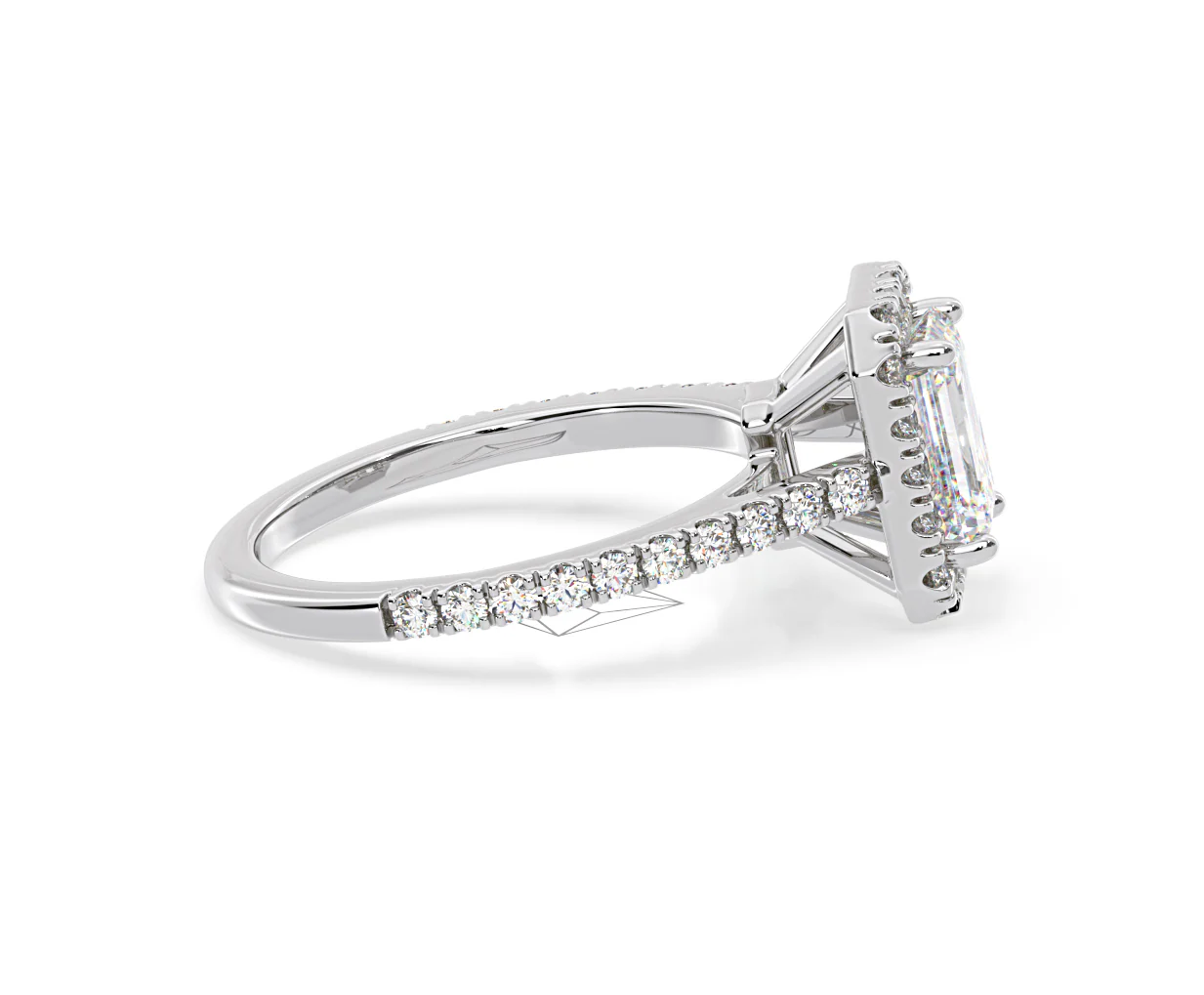 Annabelle Lab Diamond Halo Engagement Ring 18K White Gold 2.15ct F/VS1 - Image 147