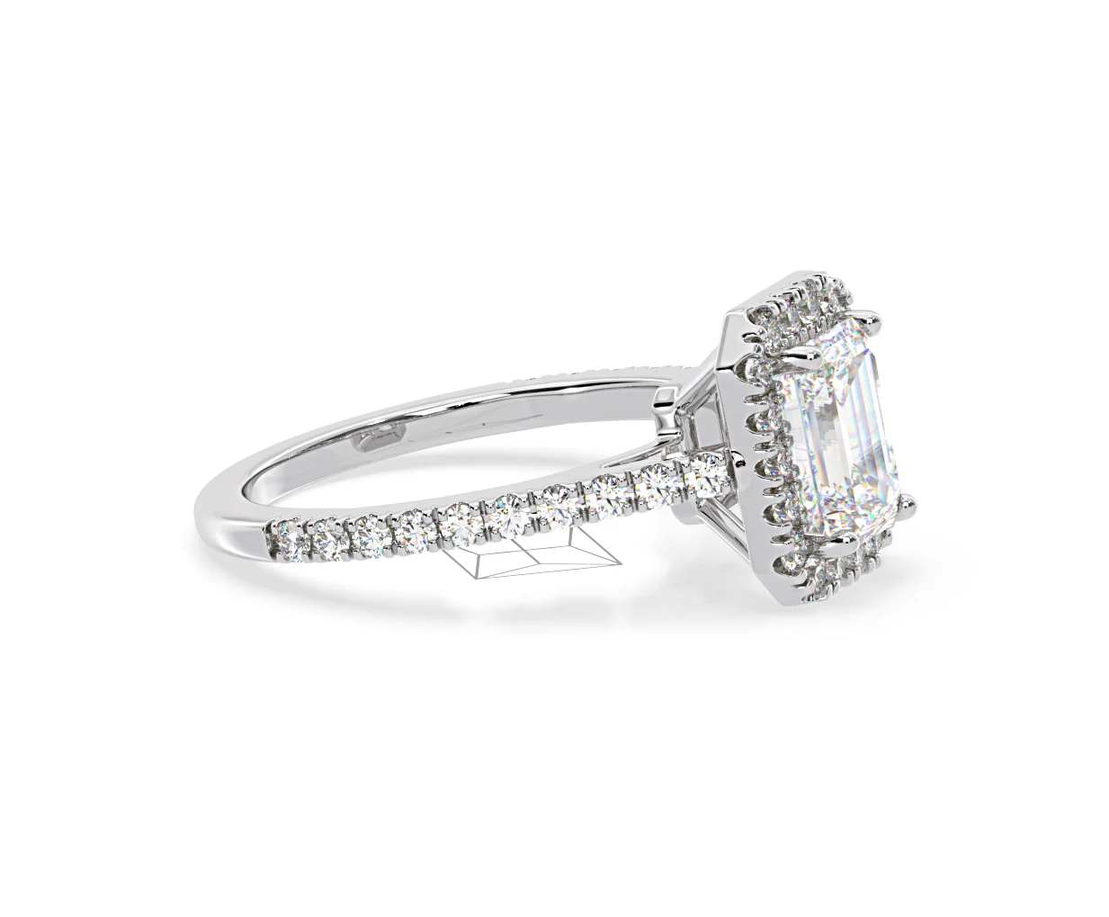 Annabelle Lab Diamond Halo Engagement Ring 18K White Gold 2.15ct F/VS1 - Image 152