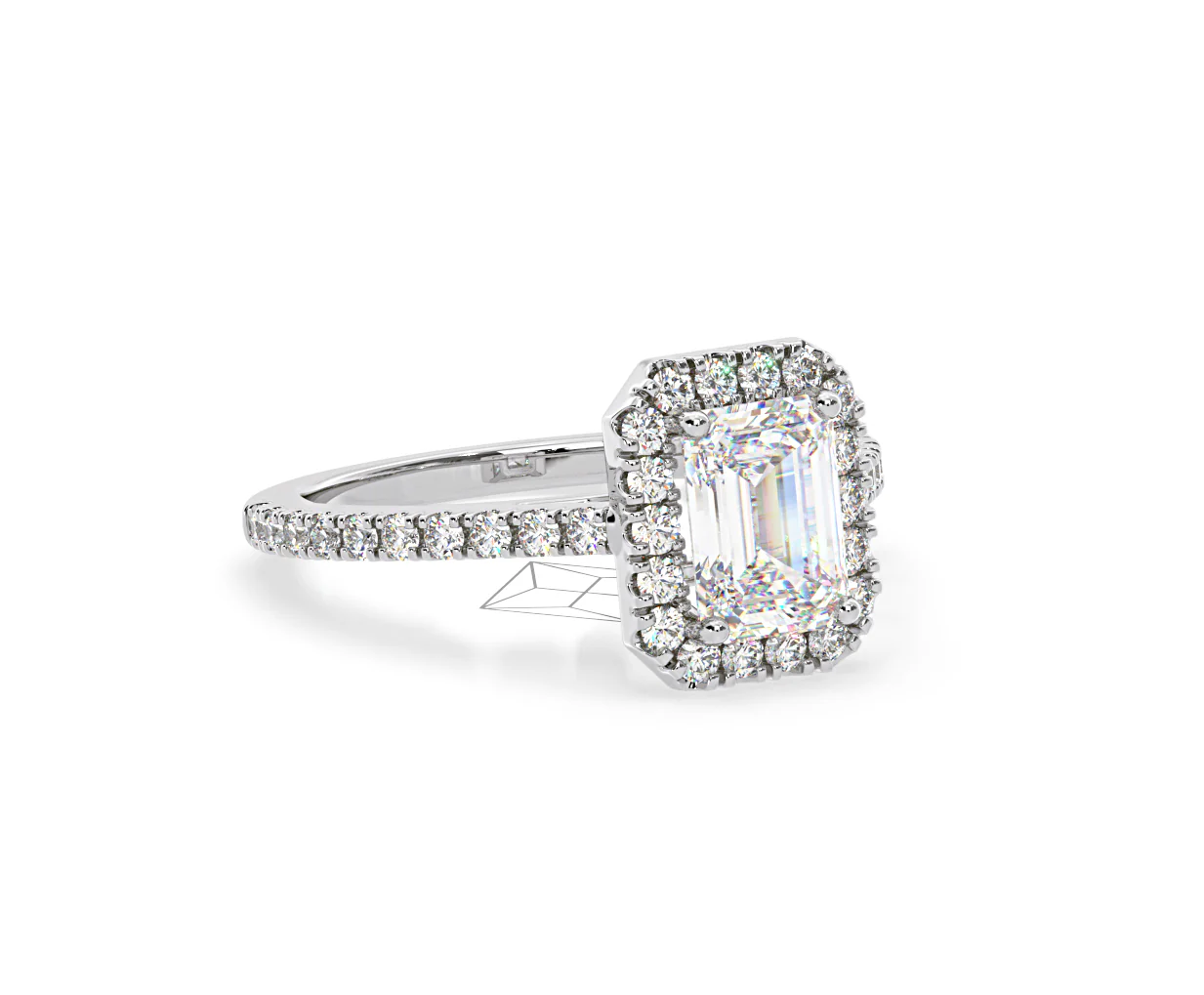 Annabelle Lab Diamond Halo Engagement Ring 18K White Gold 2.15ct F/VS1 - Image 160