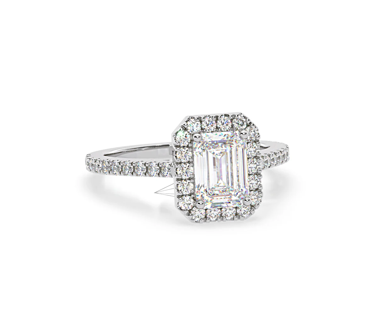 Annabelle Lab Diamond Halo Engagement Ring 18K White Gold 2.15ct F/VS1 - Image 163