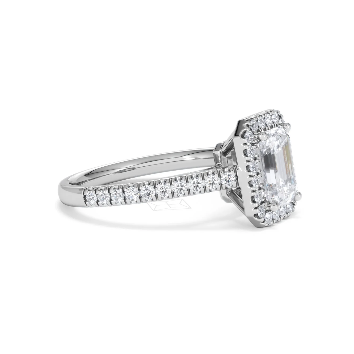 Annabelle Lab Diamond Halo Engagement Ring 18K White Gold 2.15ct F/VS1 - Image 24