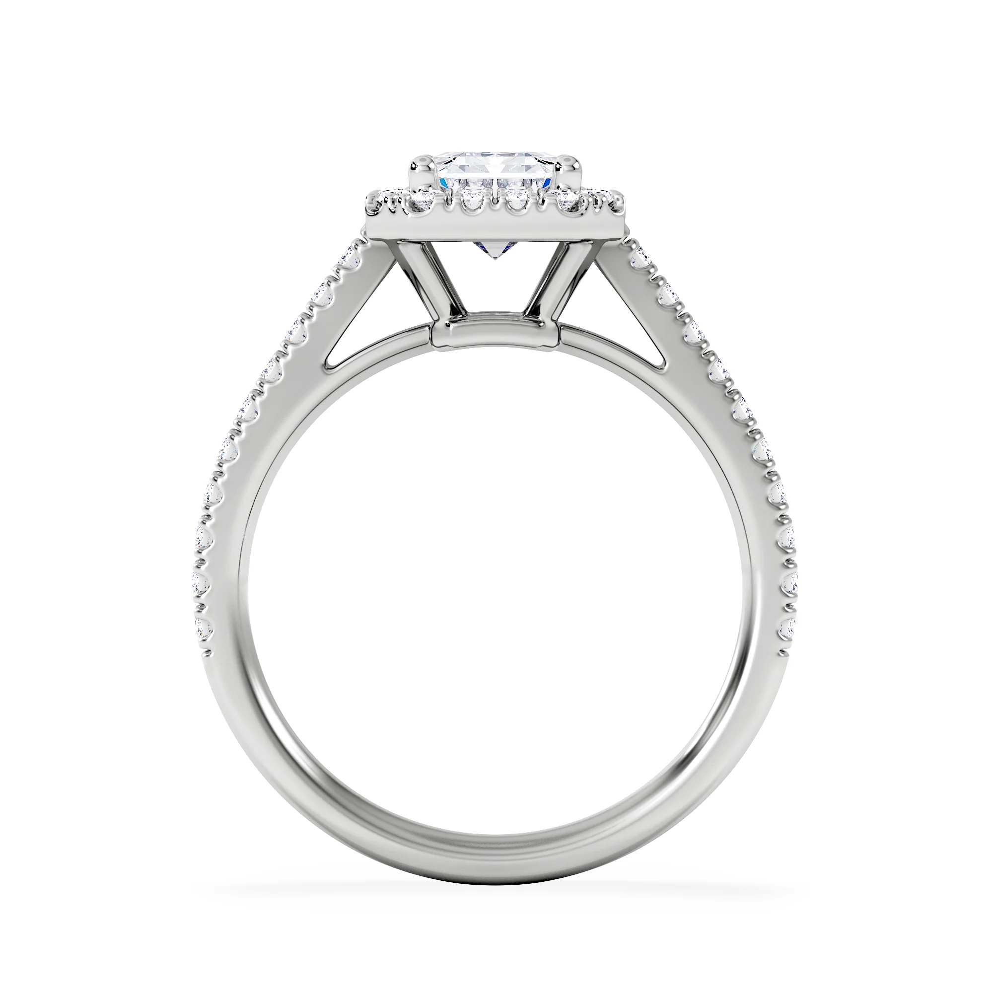Annabelle Lab Diamond Halo Engagement Ring 18K White Gold 2.15ct F/VS1 - Image 3