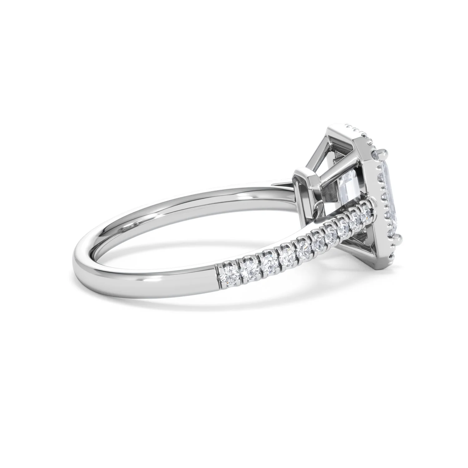 Annabelle Lab Diamond Halo Engagement Ring 18K White Gold 2.15ct F/VS1 - Image 35