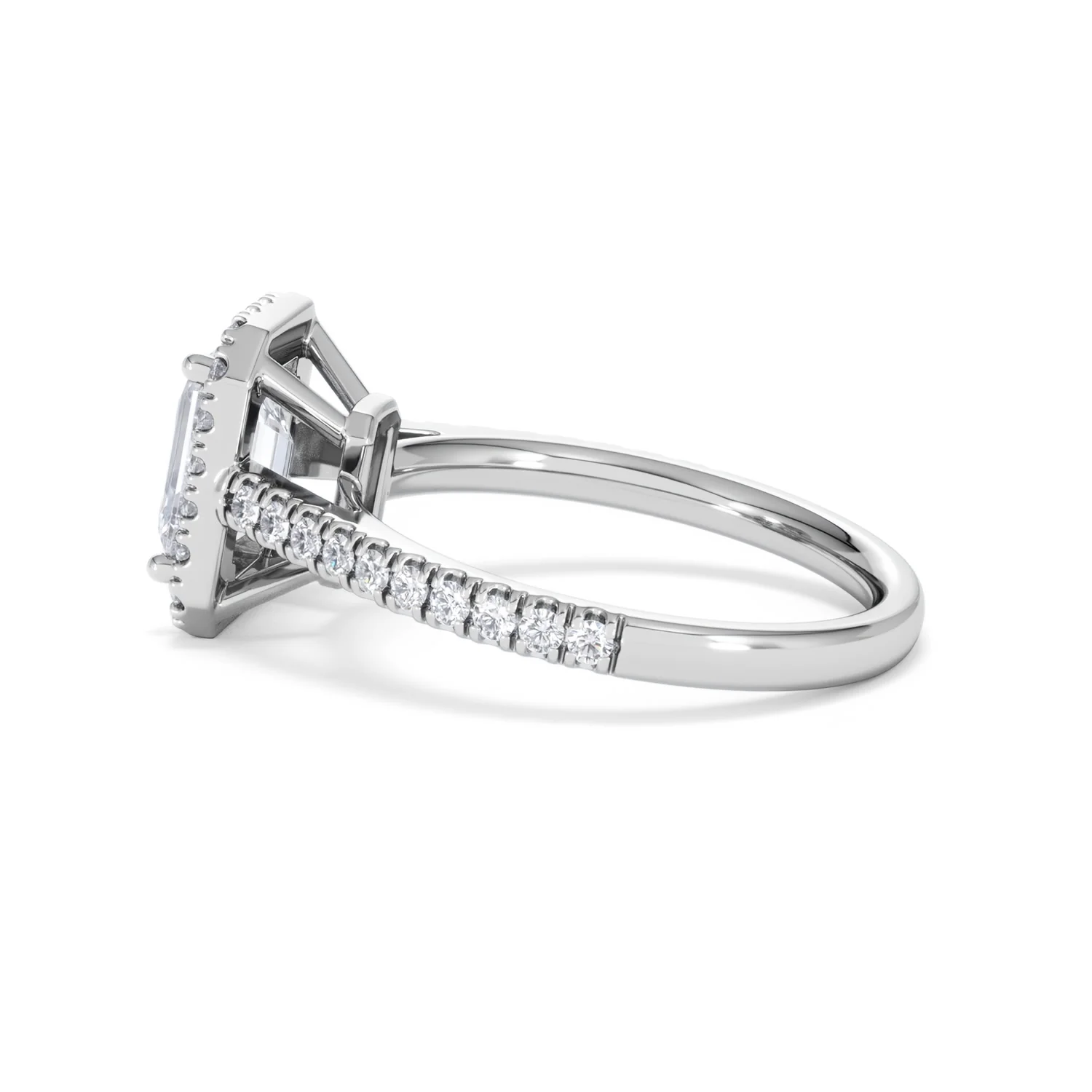 Annabelle Lab Diamond Halo Engagement Ring 18K White Gold 2.15ct F/VS1 - Image 68