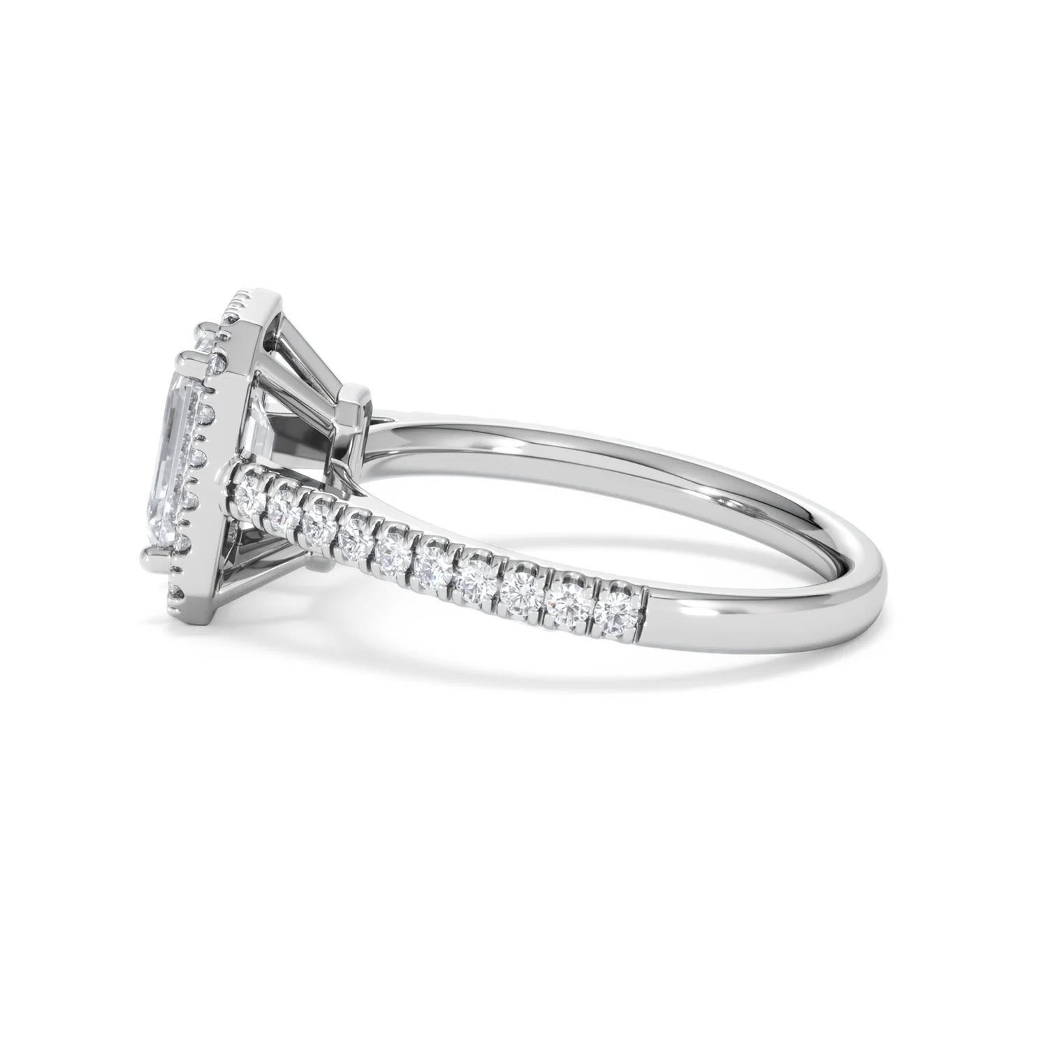 Annabelle Lab Diamond Halo Engagement Ring 18K White Gold 2.15ct F/VS1 - Image 70