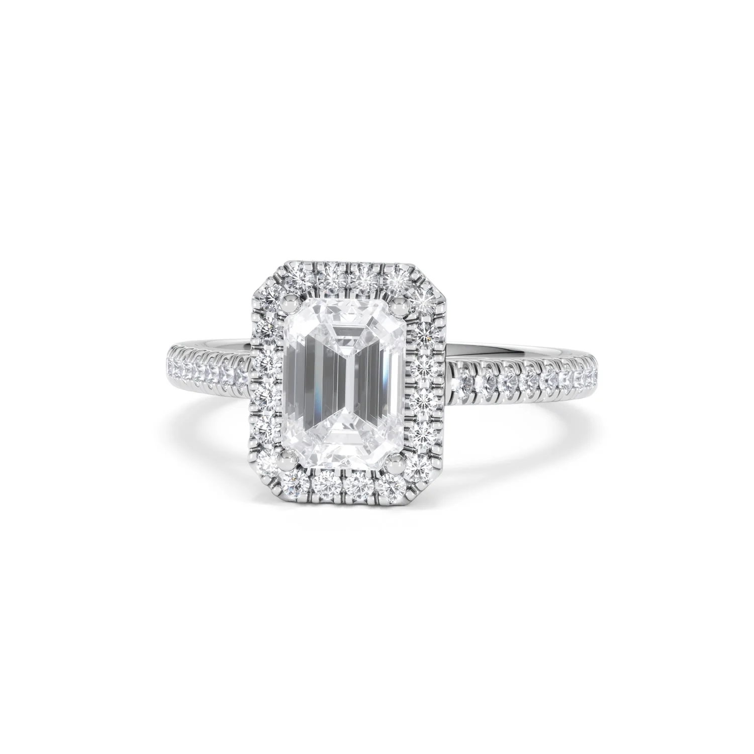Annabelle Lab Diamond Halo Engagement Ring 18K White Gold 2.15ct F/VS1 - Image 89
