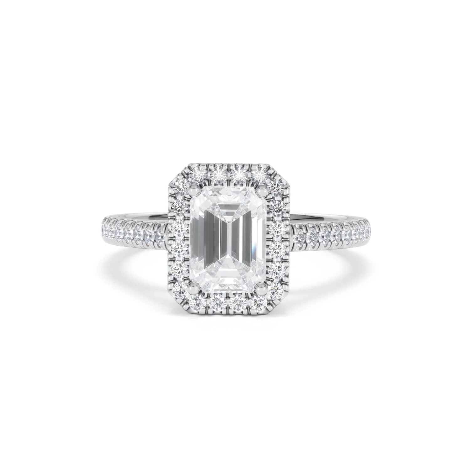 Annabelle Lab Diamond Halo Engagement Ring 18K White Gold 2.15ct F/VS1 - Image 90