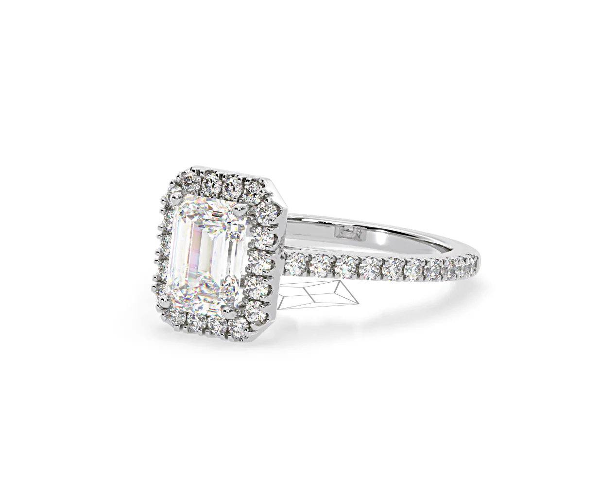 Annabelle Lab Diamond Halo Engagement Ring 18K White Gold 2.15ct F/VS1 - Image 94