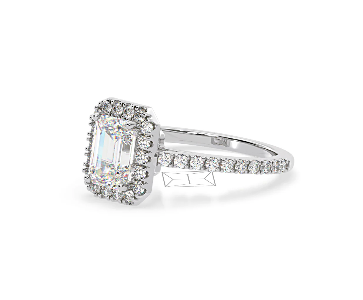 Annabelle Lab Diamond Halo Engagement Ring 18K White Gold 2.15ct F/VS1 - Image 96