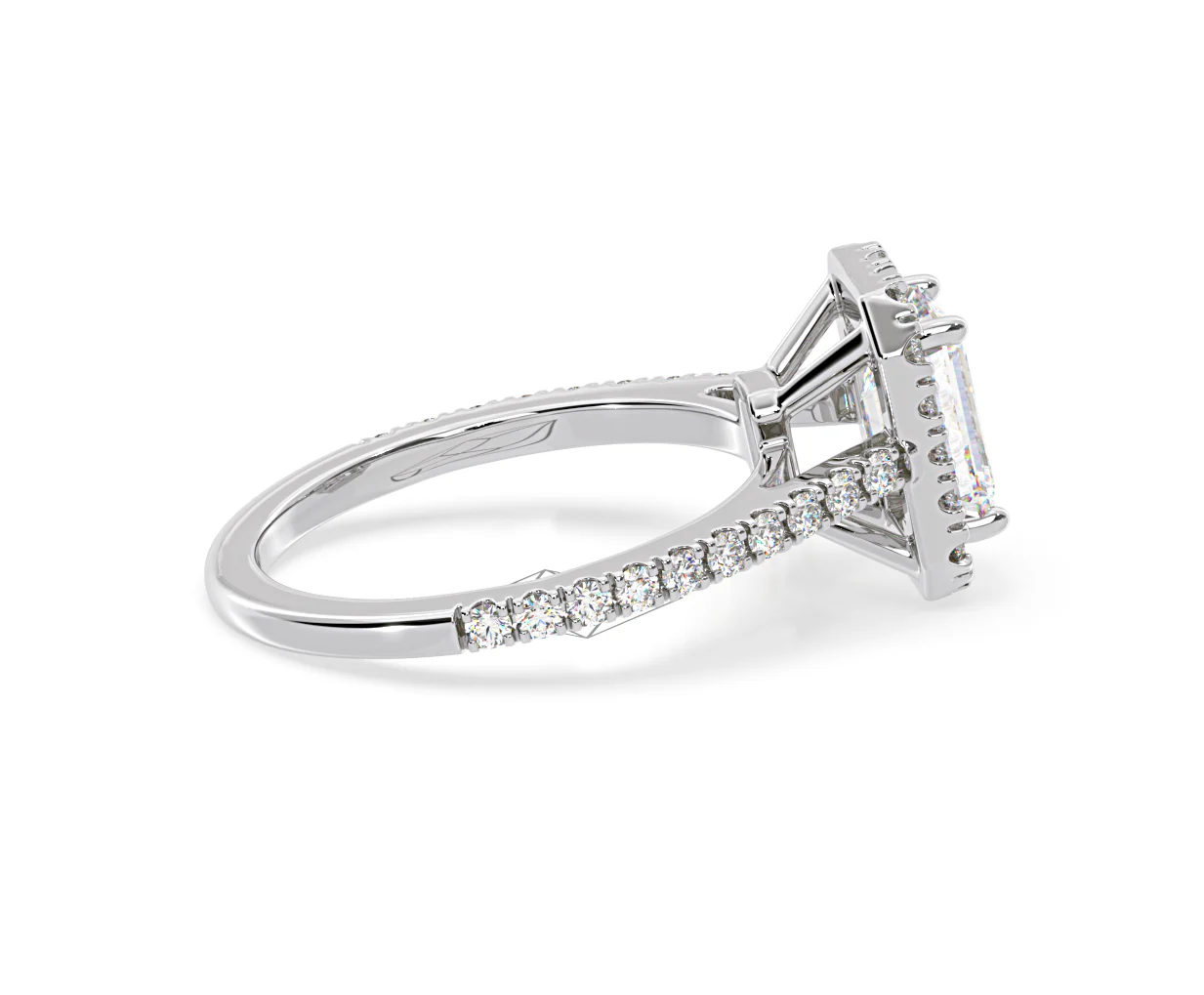 Annabelle Lab Diamond Halo Engagement Ring 18K White Gold 2.75ct F/VS1 - Image 144