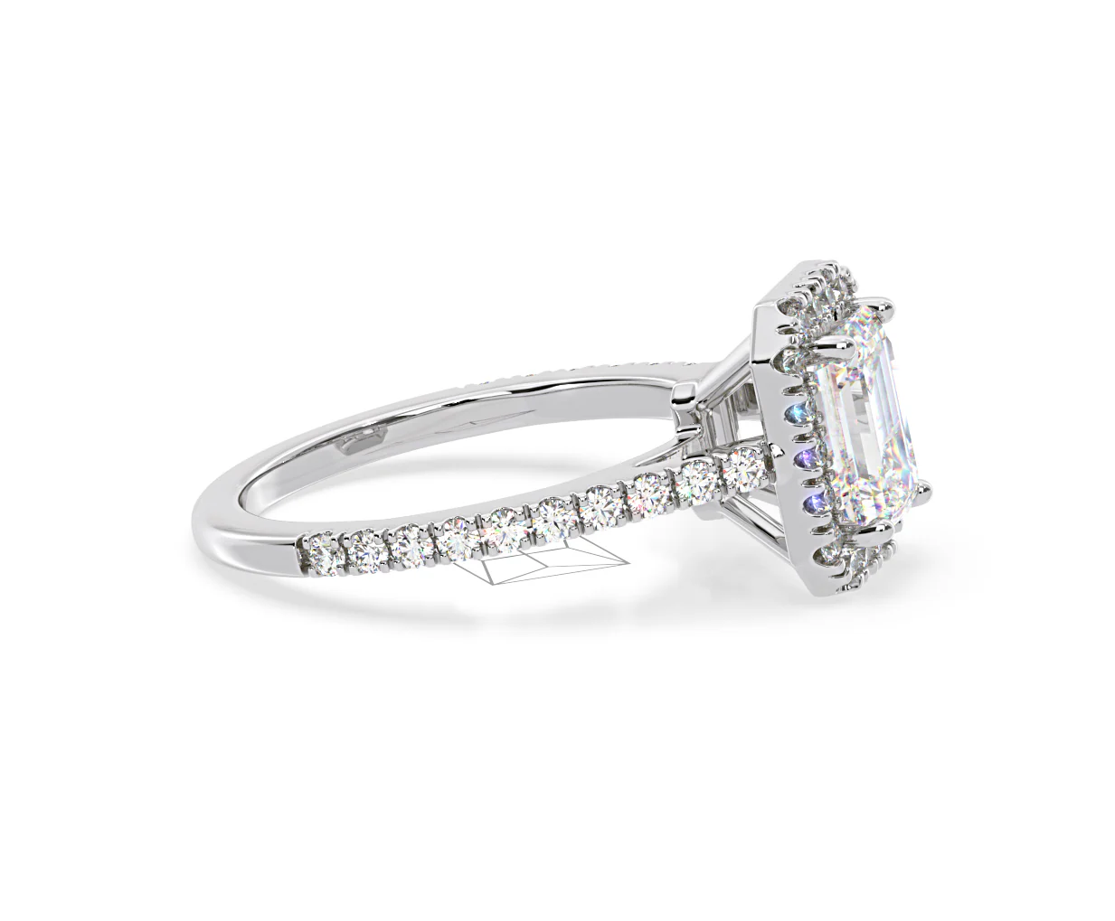 Annabelle Lab Diamond Halo Engagement Ring 18K White Gold 2.75ct F/VS1 - Image 150