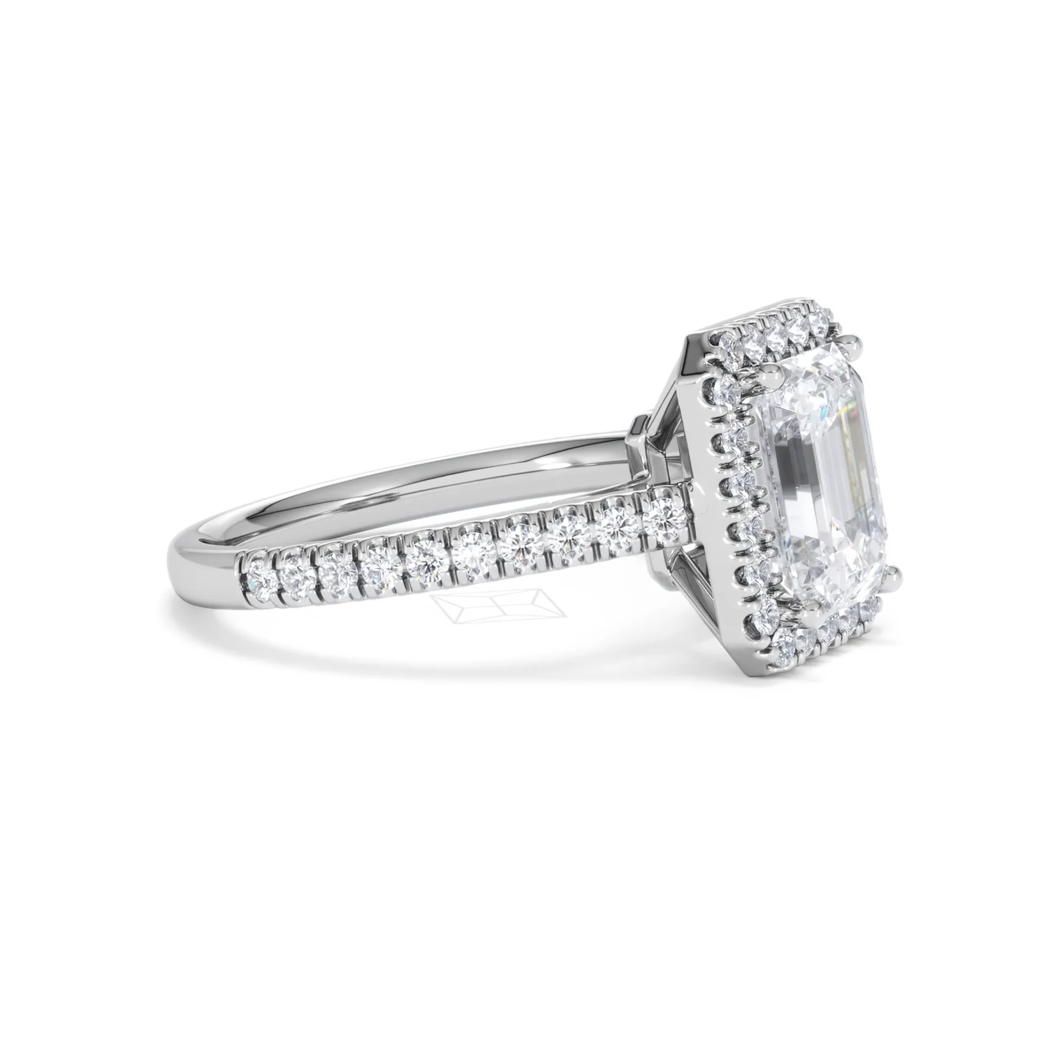 Annabelle Lab Diamond Halo Engagement Ring 18K White Gold 2.75ct F/VS1 - Image 24
