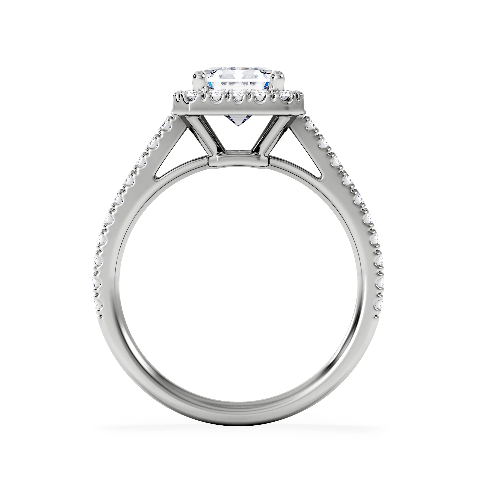 Annabelle Lab Diamond Halo Engagement Ring 18K White Gold 2.75ct F/VS1 - Image 3