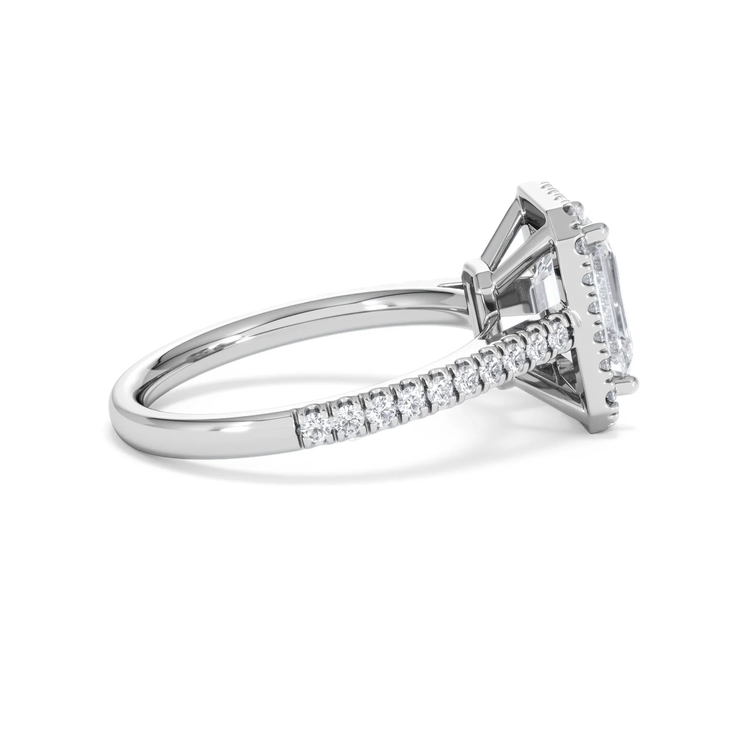 Annabelle Lab Diamond Halo Engagement Ring 18K White Gold 2.75ct F/VS1 - Image 33