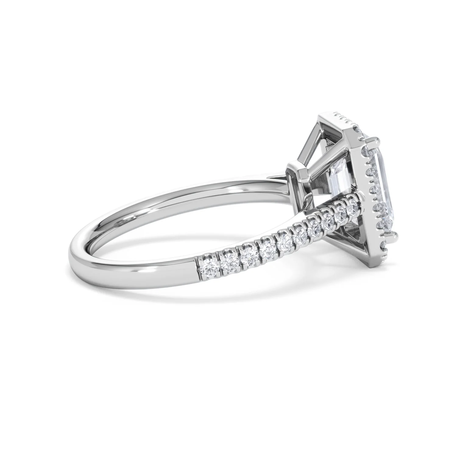 Annabelle Lab Diamond Halo Engagement Ring 18K White Gold 2.75ct F/VS1 - Image 34