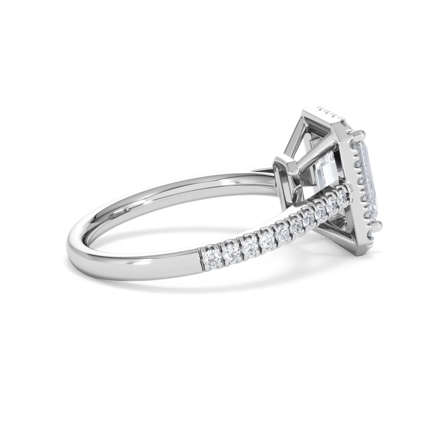 Annabelle Lab Diamond Halo Engagement Ring 18K White Gold 2.75ct F/VS1 - Image 35