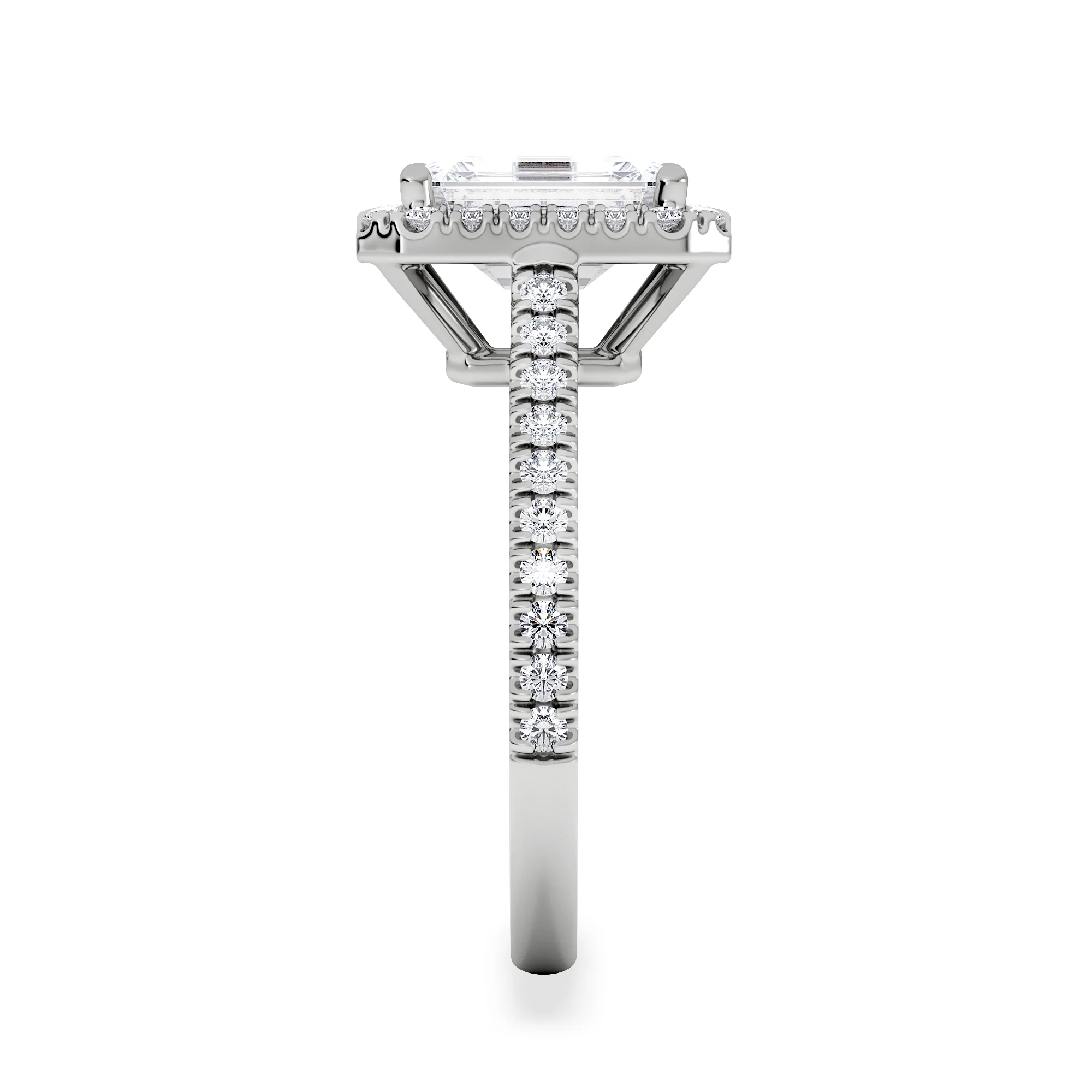 Annabelle Lab Diamond Halo Engagement Ring 18K White Gold 2.75ct F/VS1 - Image 5