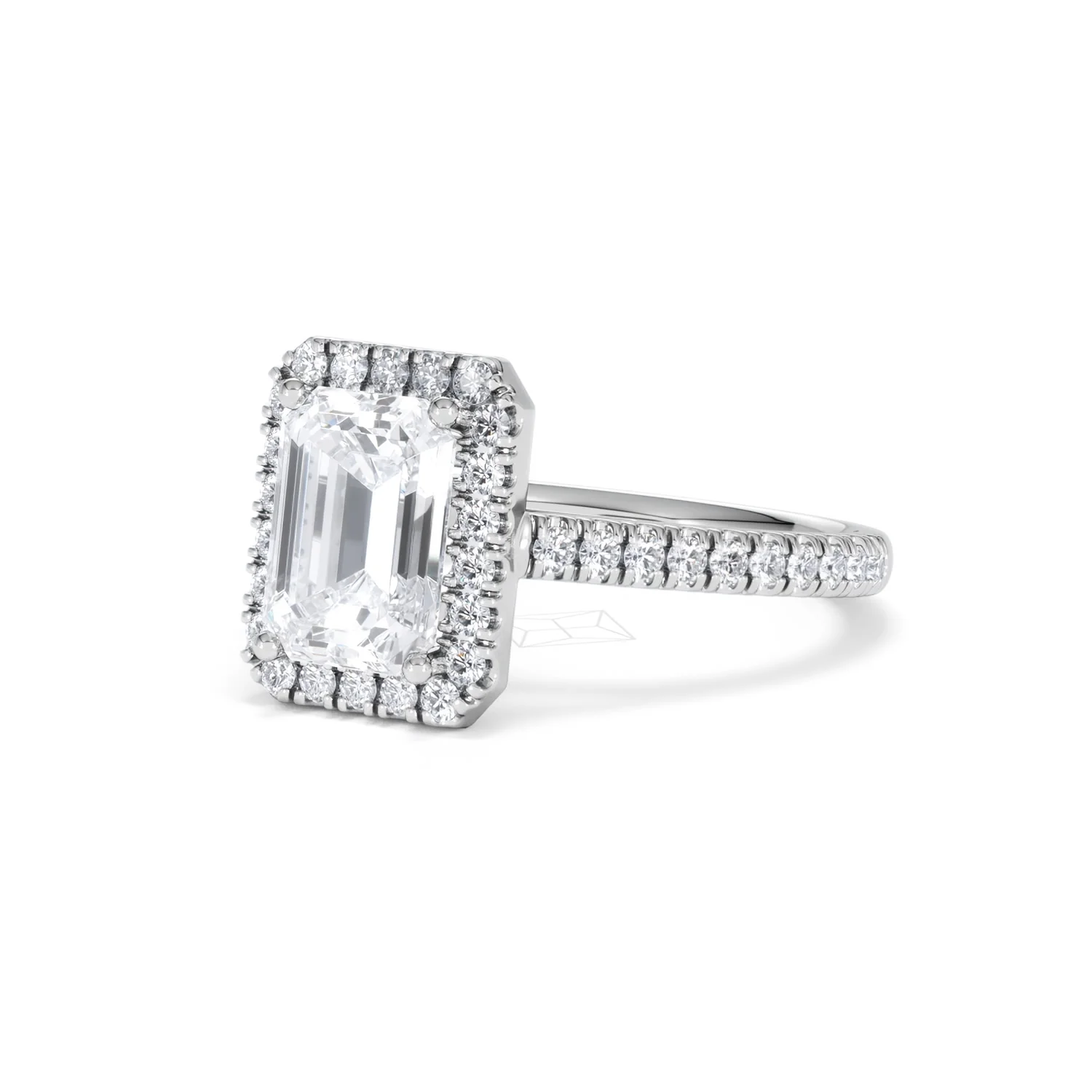 Annabelle Lab Diamond Halo Engagement Ring 18K White Gold 2.75ct F/VS1 - Image 84