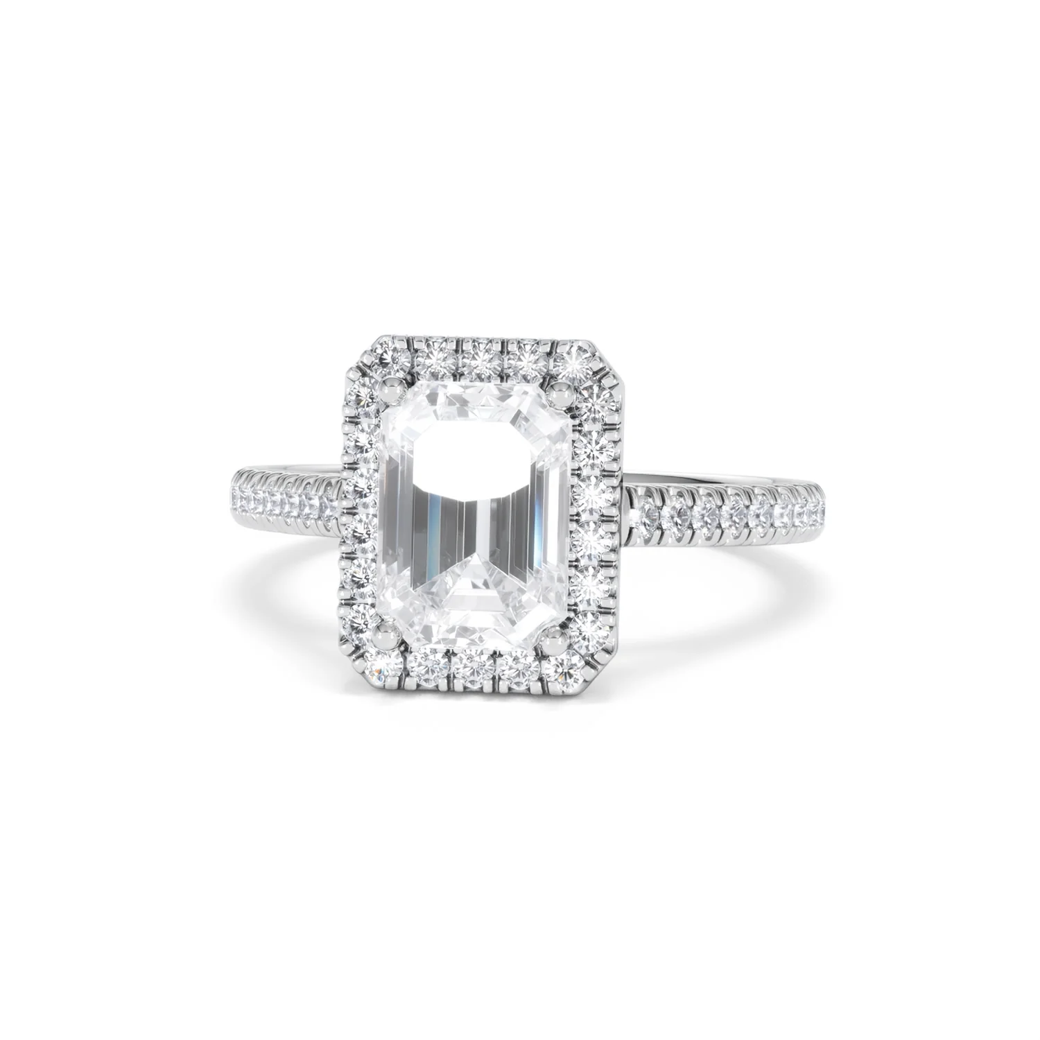 Annabelle Lab Diamond Halo Engagement Ring 18K White Gold 2.75ct F/VS1 - Image 89