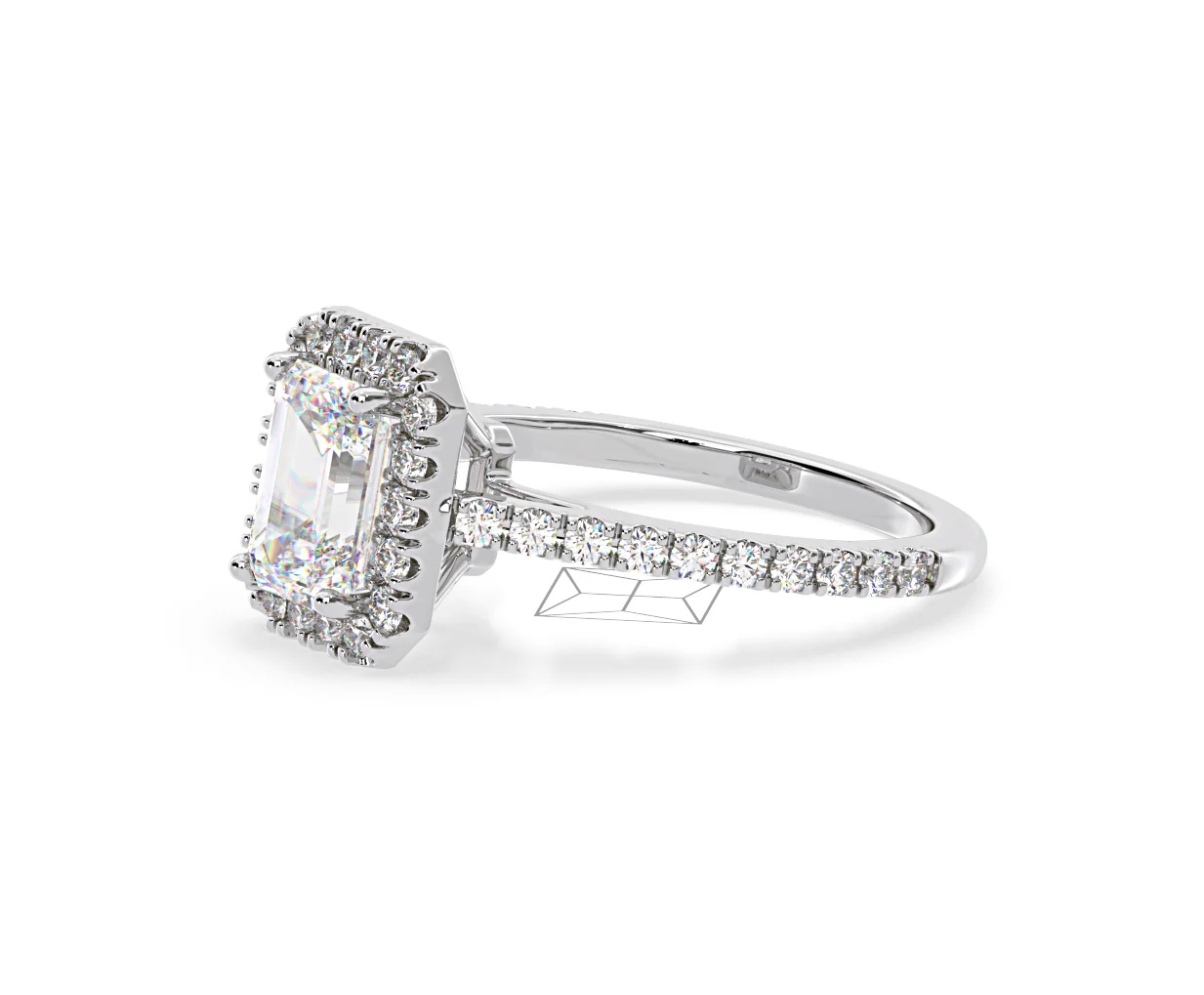 Annabelle Lab Diamond Halo Engagement Ring 18K White Gold 2.75ct F/VS1 - Image 99