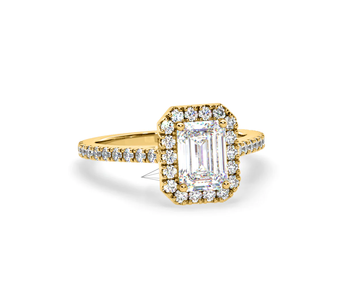 Annabelle Lab Diamond Halo Engagement Ring in 18K Gold 1.65ct F/VS1 - Image 163