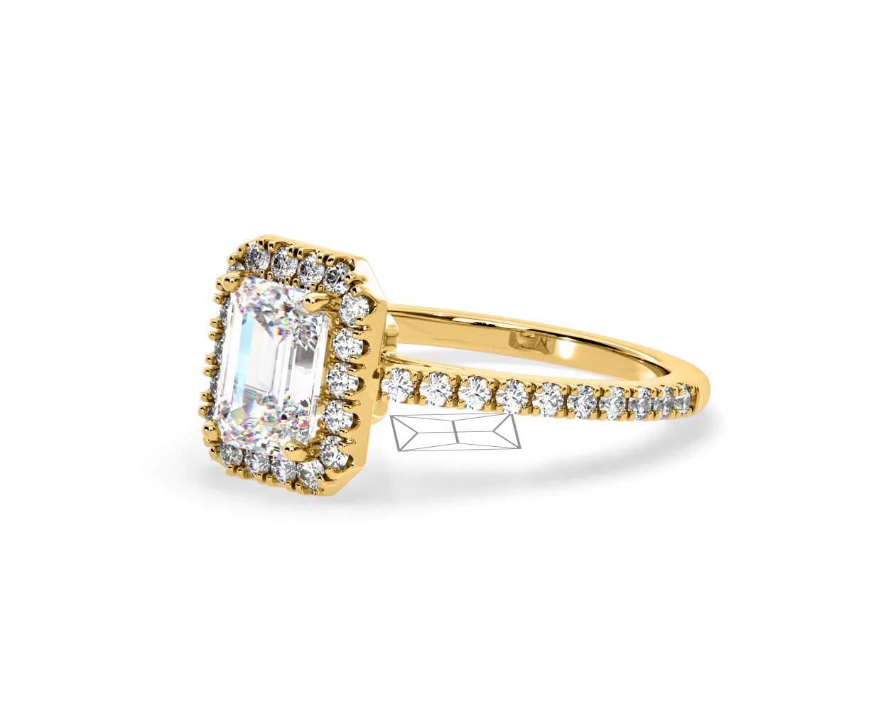 Annabelle Lab Diamond Halo Engagement Ring in 18K Gold 1.65ct F/VS1 - Image 96