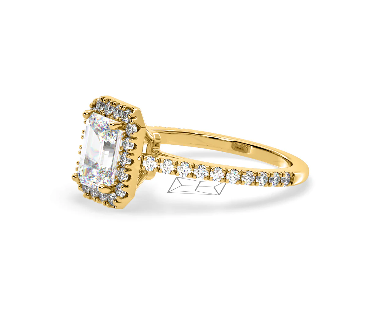 Annabelle Lab Diamond Halo Engagement Ring in 18K Gold 1.65ct F/VS1 - Image 99