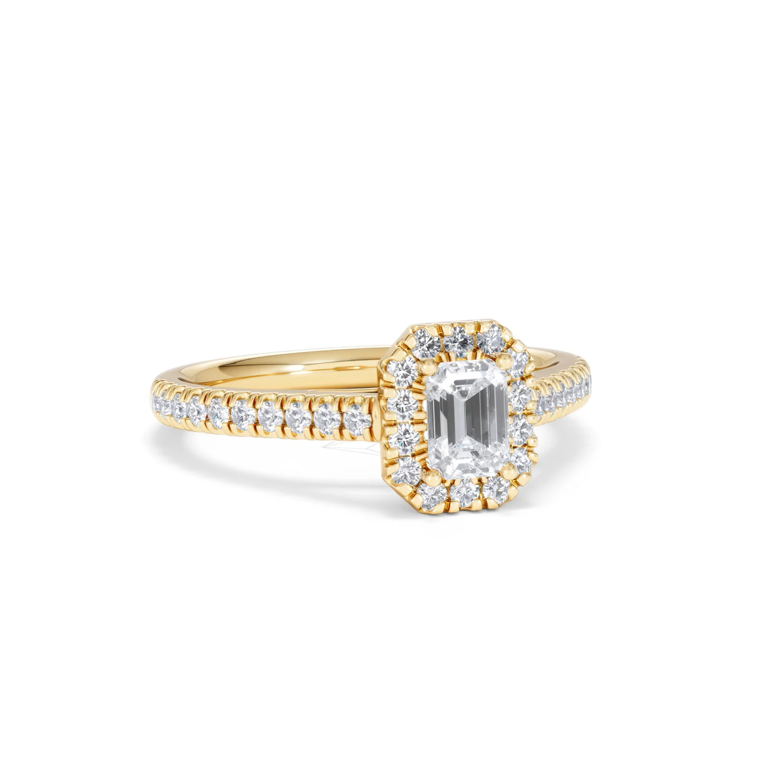 Annabelle Lab Diamond Halo Engagement Ring in 18K Gold 1ct F/VS1 - Image 12