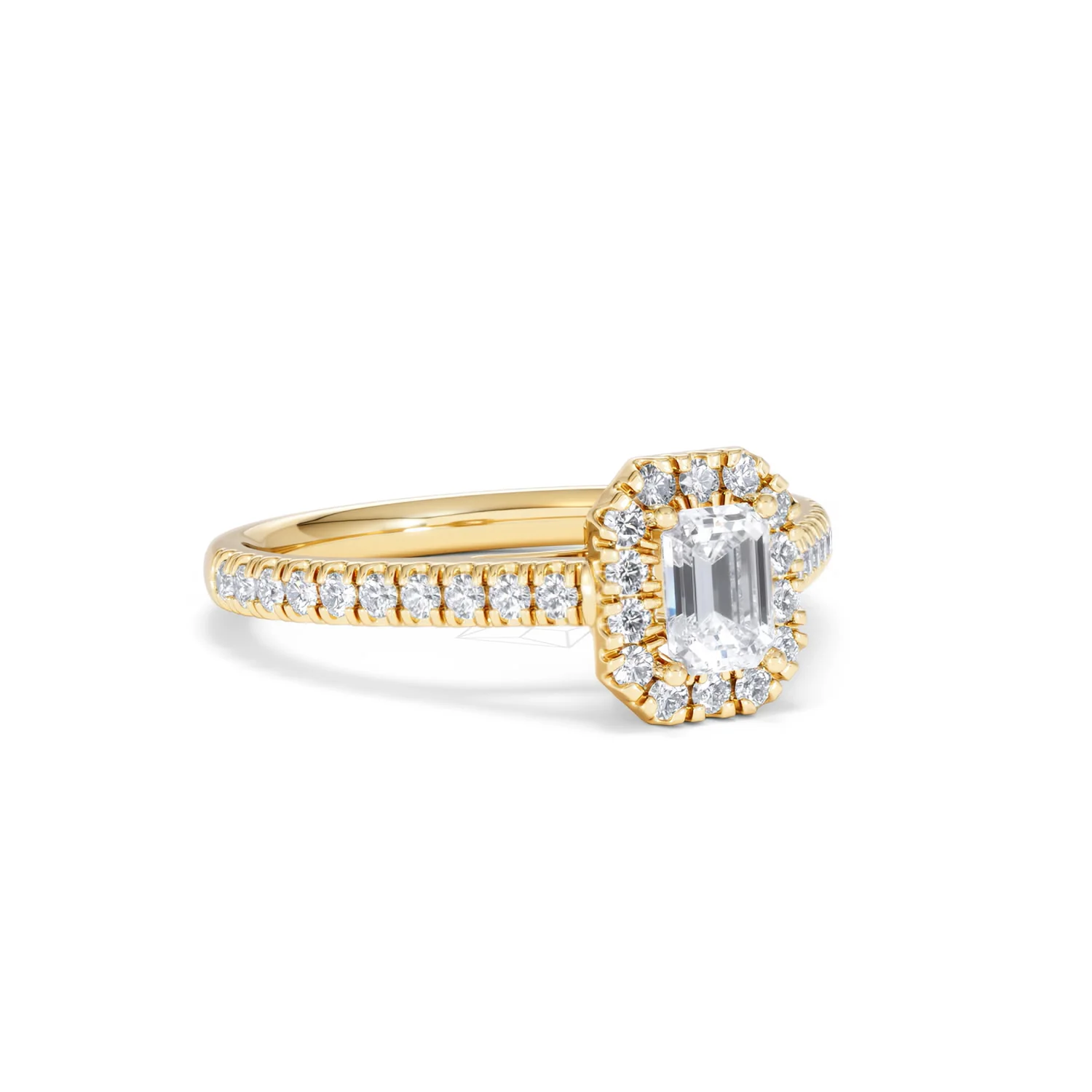 Annabelle Lab Diamond Halo Engagement Ring in 18K Gold 1ct F/VS1 - Image 14