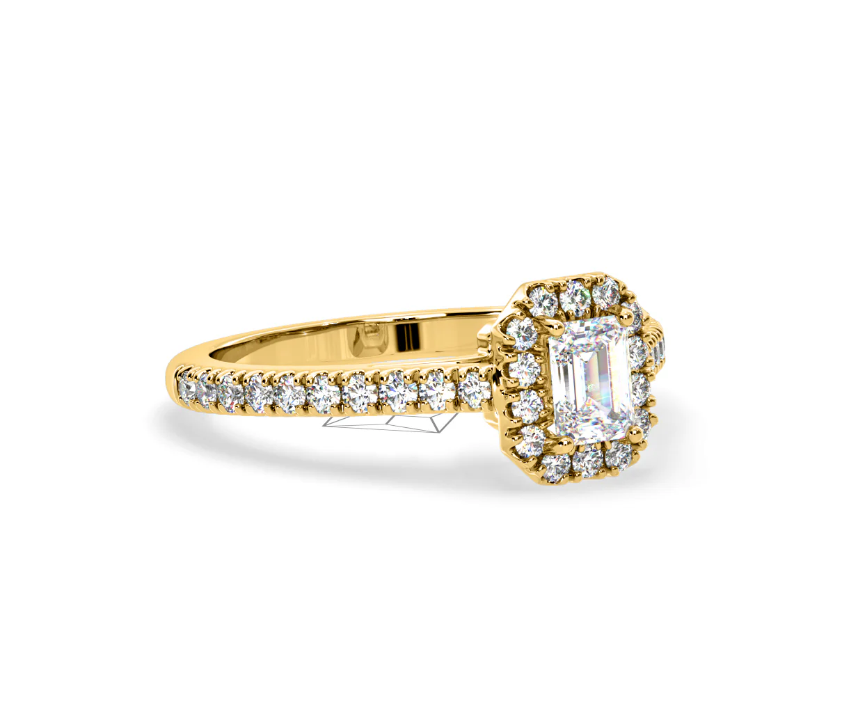 Annabelle Lab Diamond Halo Engagement Ring in 18K Gold 1ct F/VS1 - Image 160