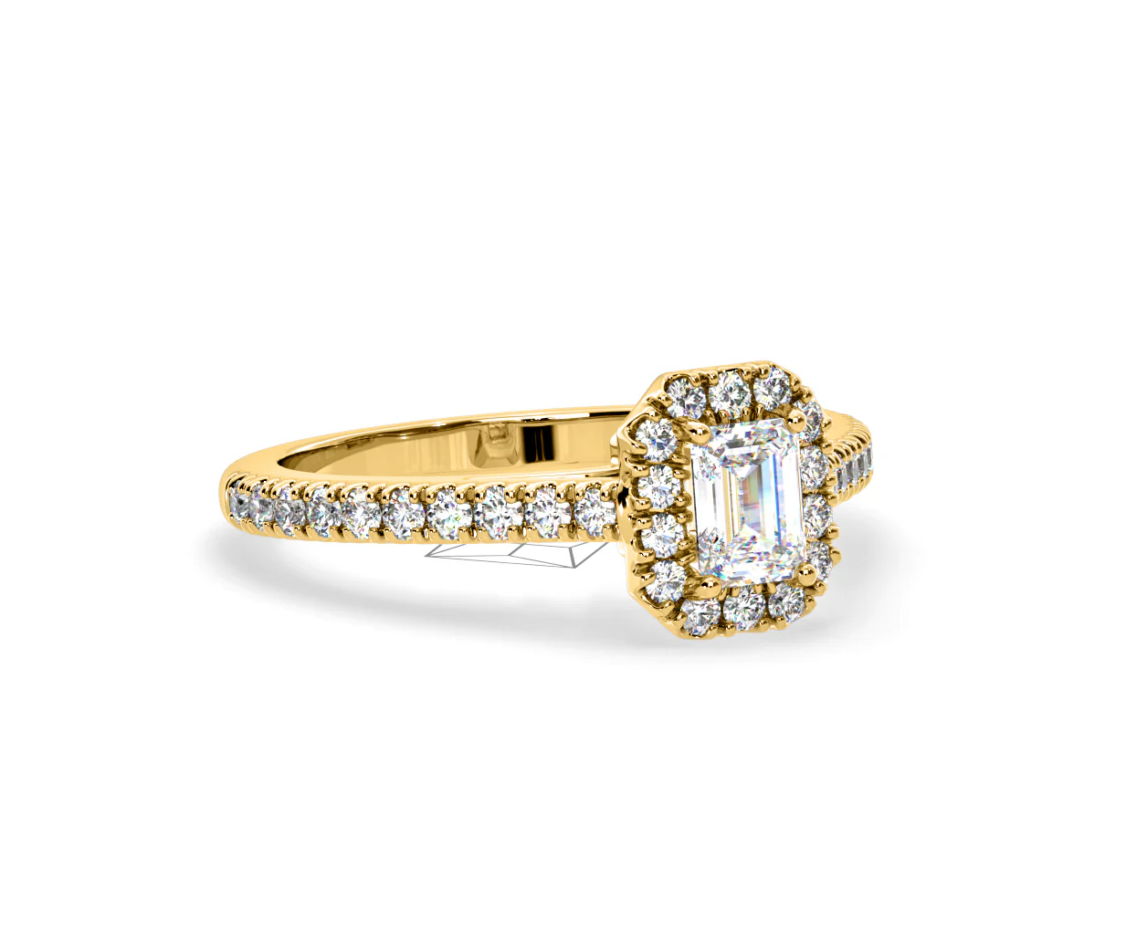 Annabelle Lab Diamond Halo Engagement Ring in 18K Gold 1ct F/VS1 - Image 161