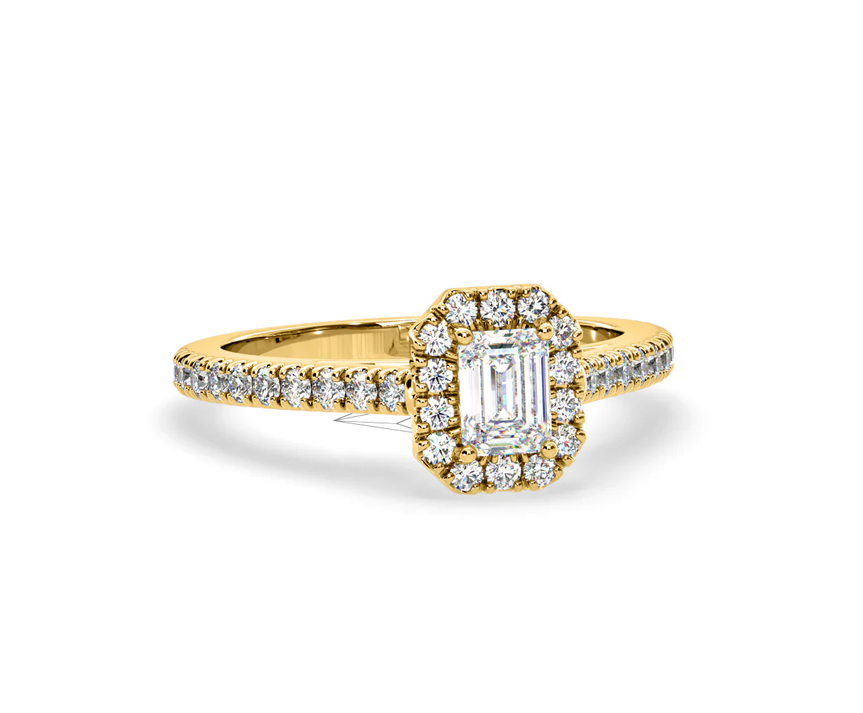 Annabelle Lab Diamond Halo Engagement Ring in 18K Gold 1ct F/VS1 - Image 164
