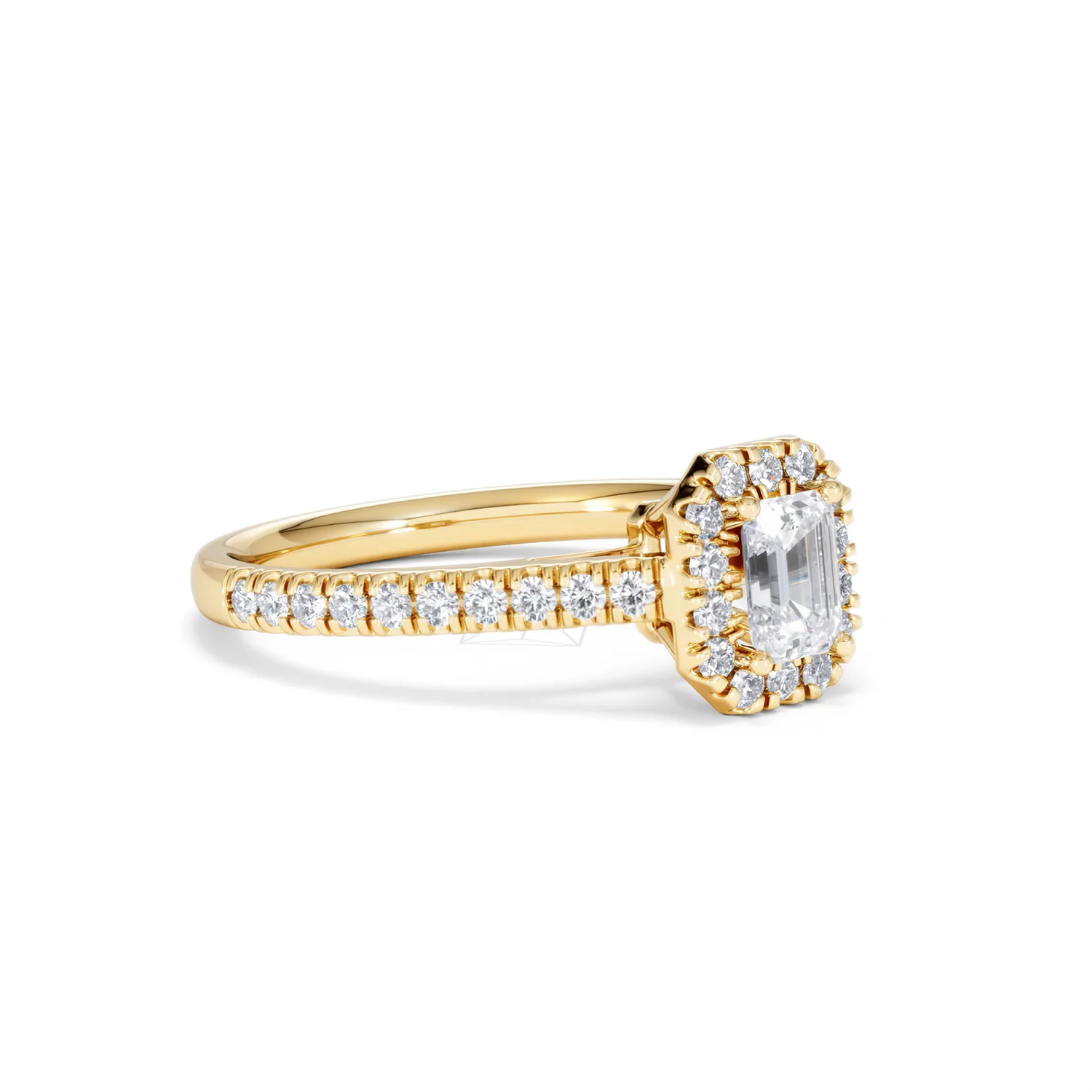 Annabelle Lab Diamond Halo Engagement Ring in 18K Gold 1ct F/VS1 - Image 17