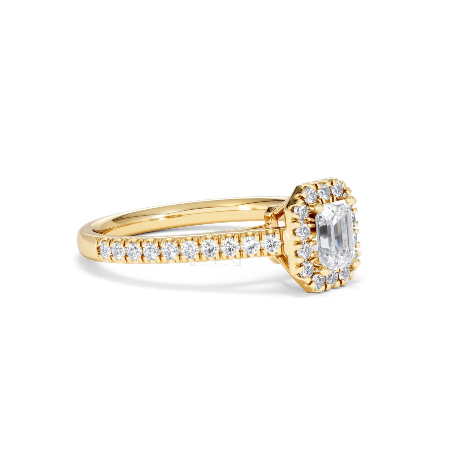 Annabelle Lab Diamond Halo Engagement Ring in 18K Gold 1ct F/VS1 - Image 18