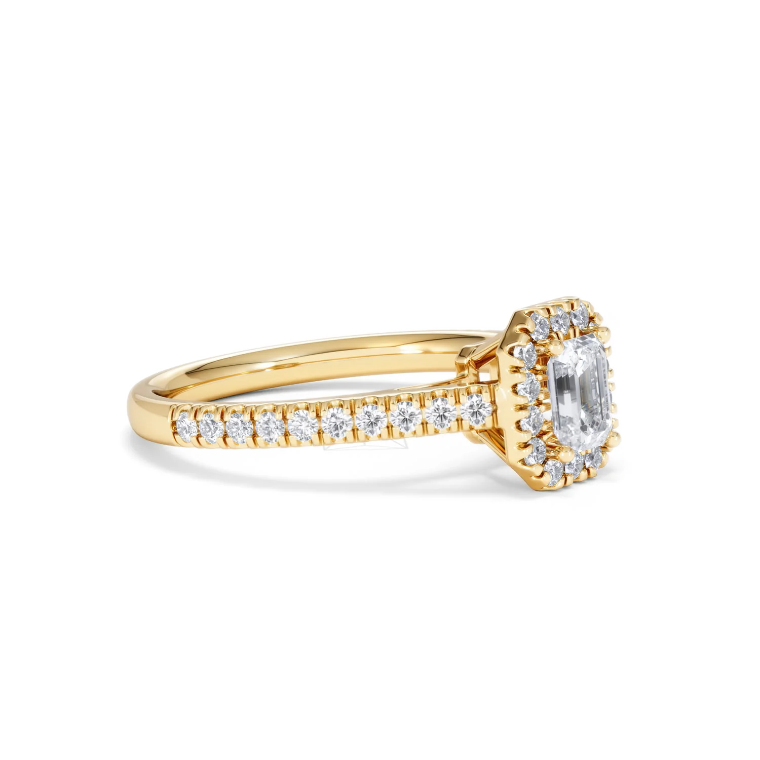 Annabelle Lab Diamond Halo Engagement Ring in 18K Gold 1ct F/VS1 - Image 19