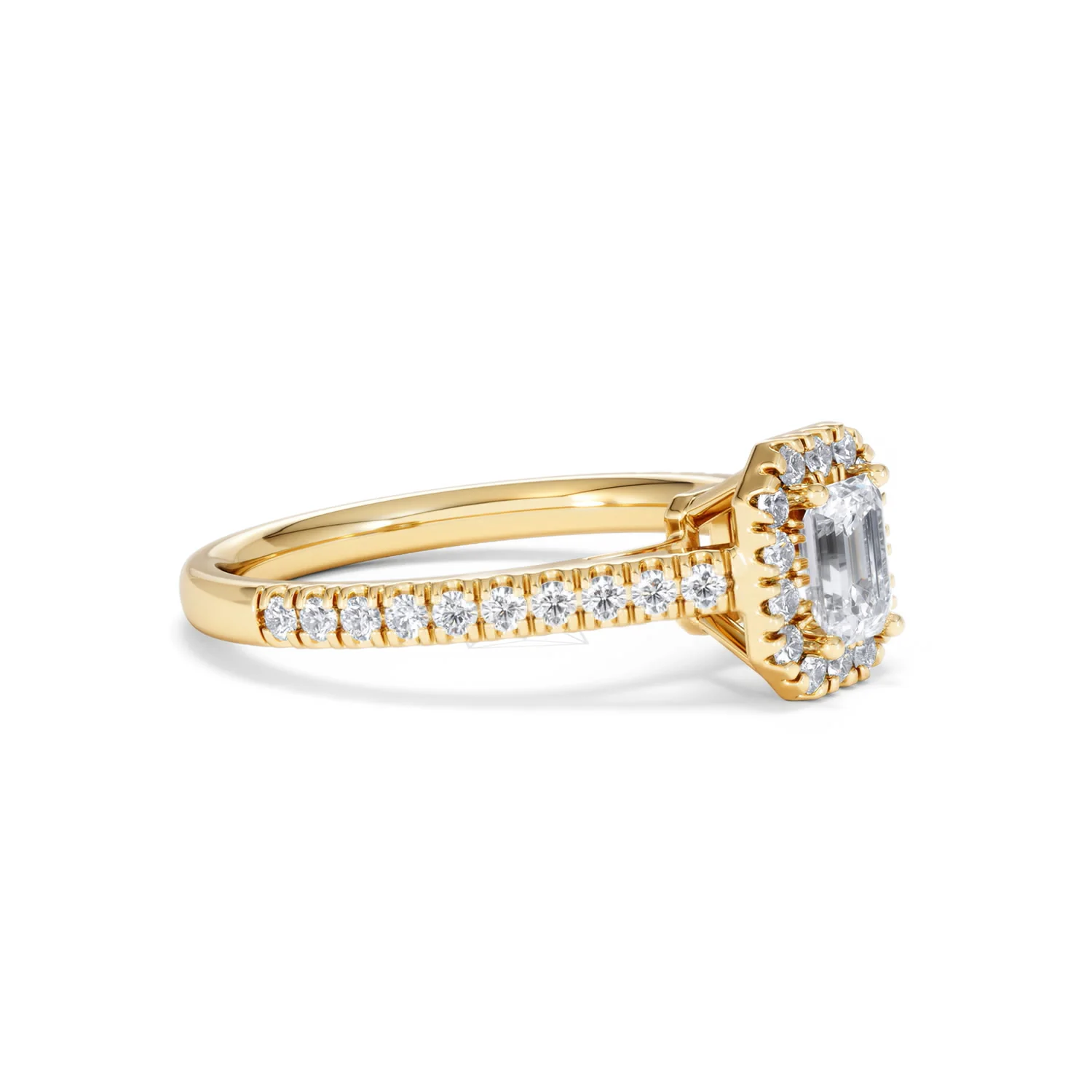 Annabelle Lab Diamond Halo Engagement Ring in 18K Gold 1ct F/VS1 - Image 20