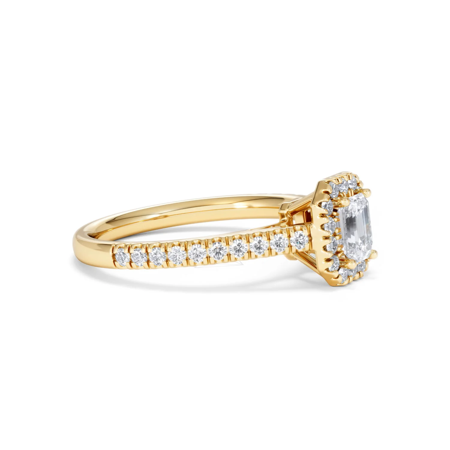 Annabelle Lab Diamond Halo Engagement Ring in 18K Gold 1ct F/VS1 - Image 21