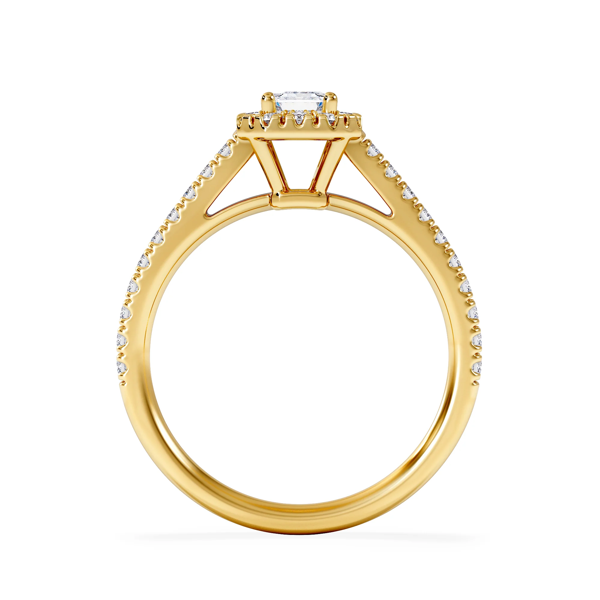 Annabelle Lab Diamond Halo Engagement Ring in 18K Gold 1ct F/VS1 - Image 3