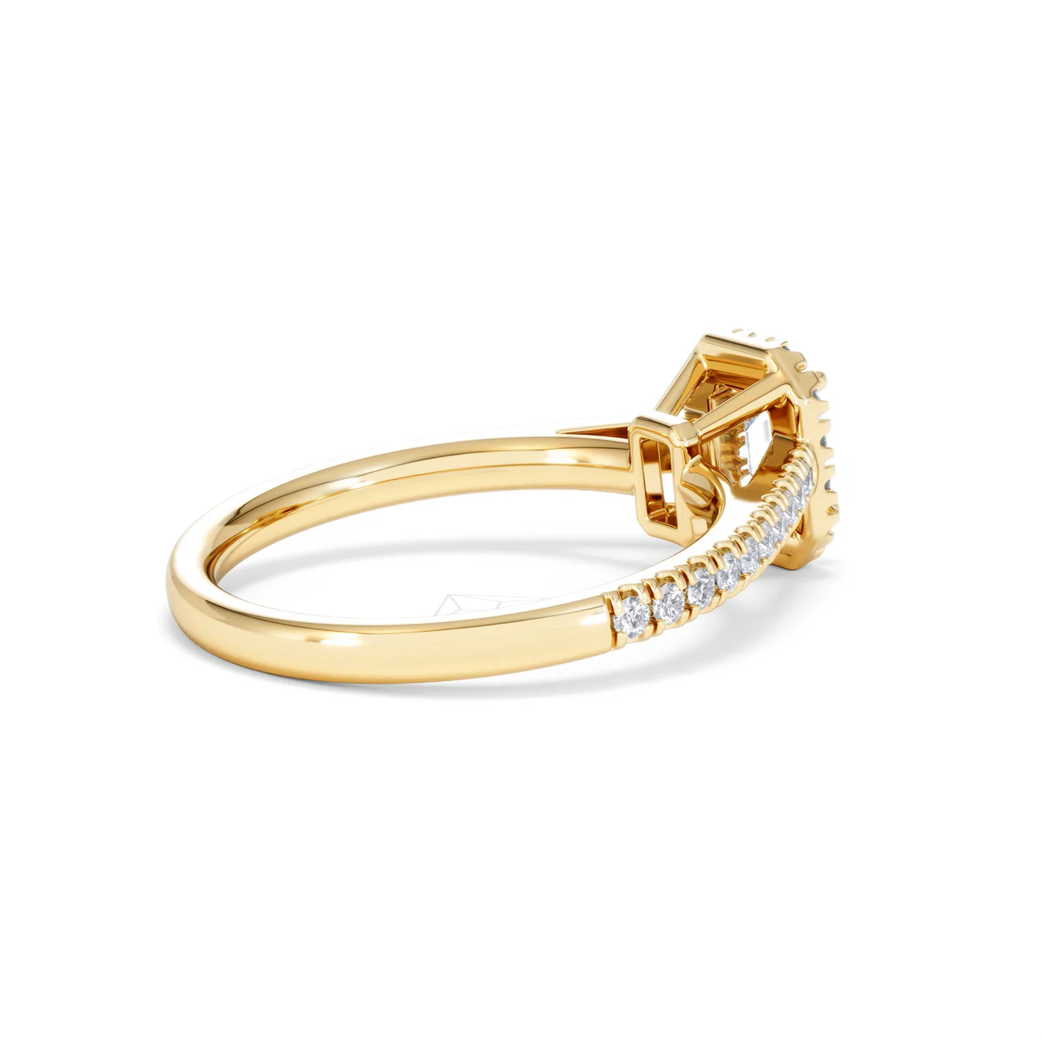 Annabelle Lab Diamond Halo Engagement Ring in 18K Gold 1ct F/VS1 - Image 36