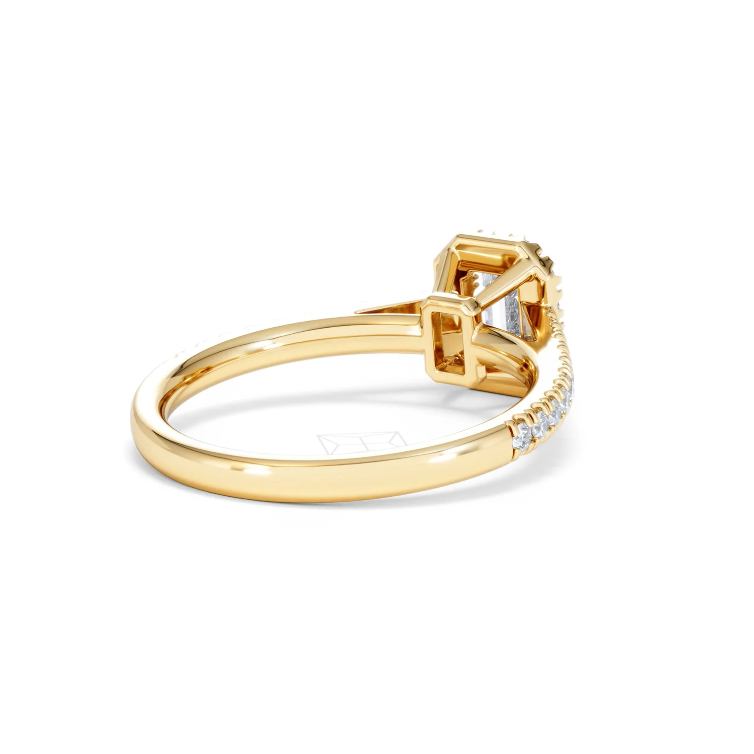 Annabelle Lab Diamond Halo Engagement Ring in 18K Gold 1ct F/VS1 - Image 40